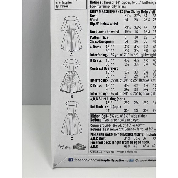 Simplicity Pattern 1459 K5 Size 8-16 Vtg 50s Dress UNCUT rockabilly pinup sewing - Picture 9 of 10